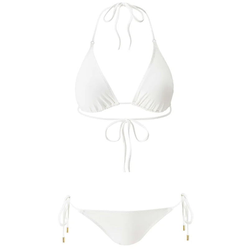 'Malibu' Ivory Bikini Set, by Melissa Odabash (pack shot, front view).
