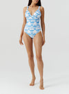 Model wearing 'Panarea' Florian Swimsuit, by Melissa Odabash (front view).