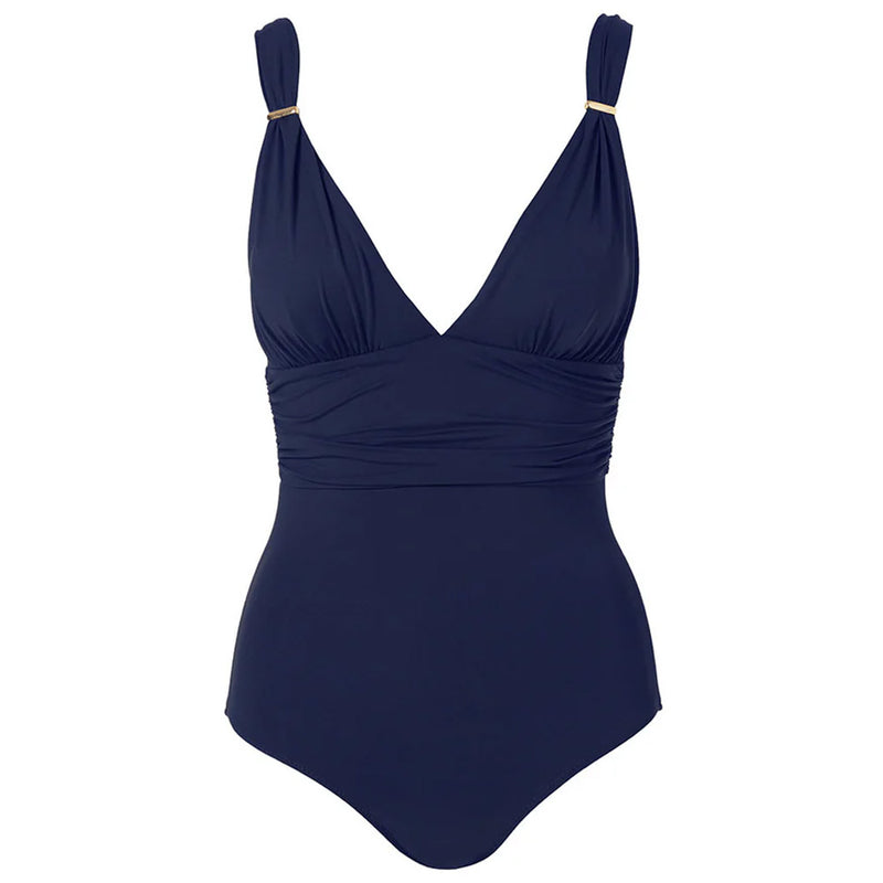 'Panarea' Navy Swimsuit, by Melissa Odabash (pack shot, front view).