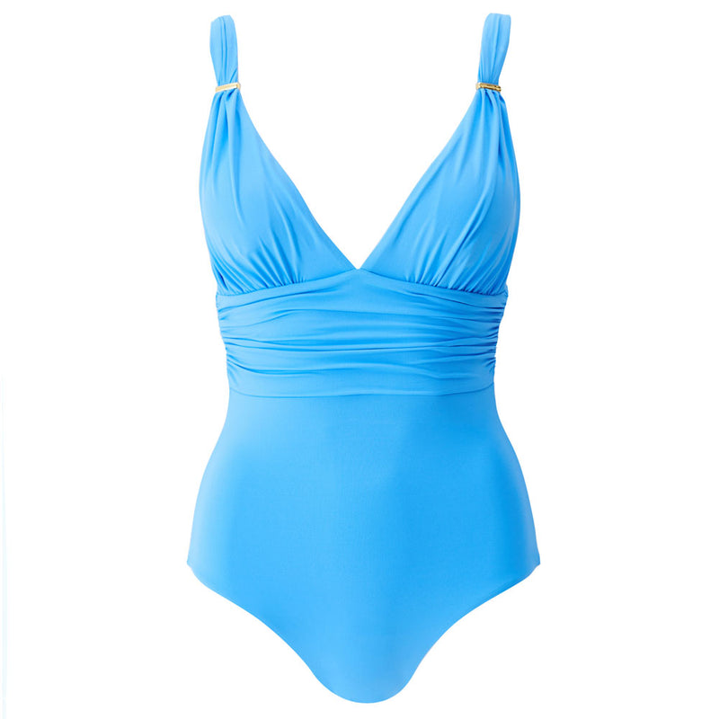 Panarea' Sky Blue Swimsuit, by Melissa Odabash (pack shot, front).