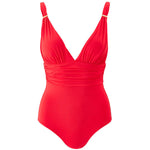 'Panarea' Red Swimsuit, by Melissa Odabash (pack shot, front view).
