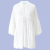 'Sebena' White Short Kaftan, by Melissa Odabash (pack shot, front view).