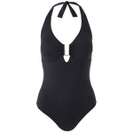 Tampa' Black Halterneck Swimsuit, by Melissa Odabash (pack shot, front).