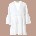 'Victoria' White Kaftan, by Melissa Odabash (pack shot, front).