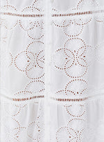 Melissa Odabash 'Cinzia' White Skirt Broderie Anglaise fabric (close-up).