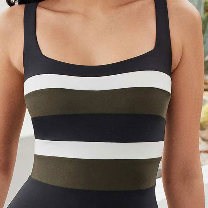 Miraclesuit Spectra collection 'Trinity' Shaping Swimsuit in Black, White & Olive Swimsuit Miraclesuit   