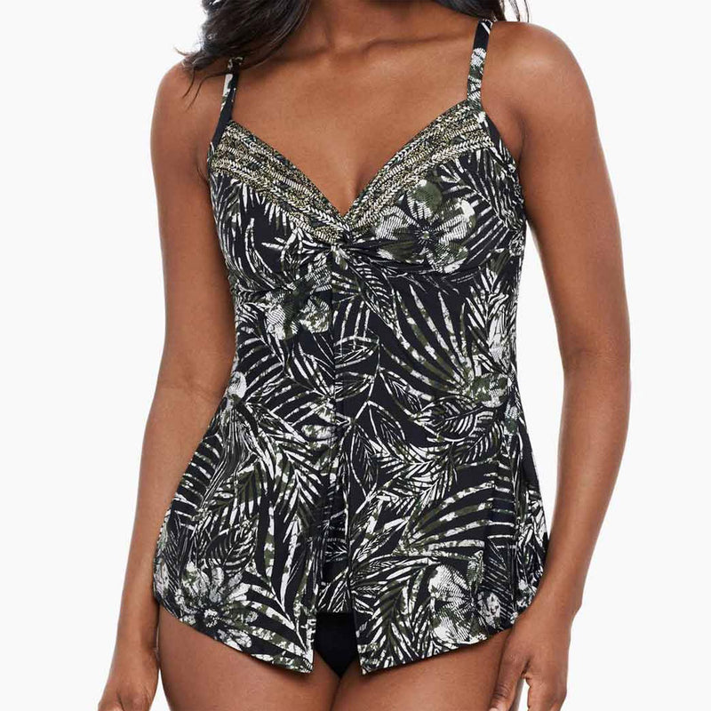 Miraclesuit Zahara collection 'Love Knot' Tankini in Black/Multi