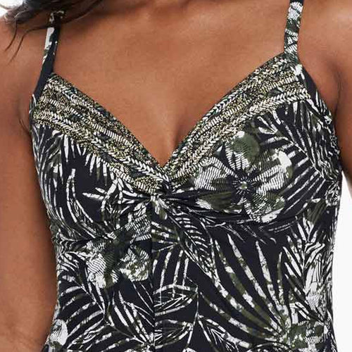 Miraclesuit Zahara collection 'Love Knot' Tankini in Black/Multi Swimsuit Miraclesuit   
