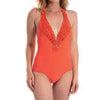 Nicole Olivier 'Chamois' Plunge Swimsuit (coral)