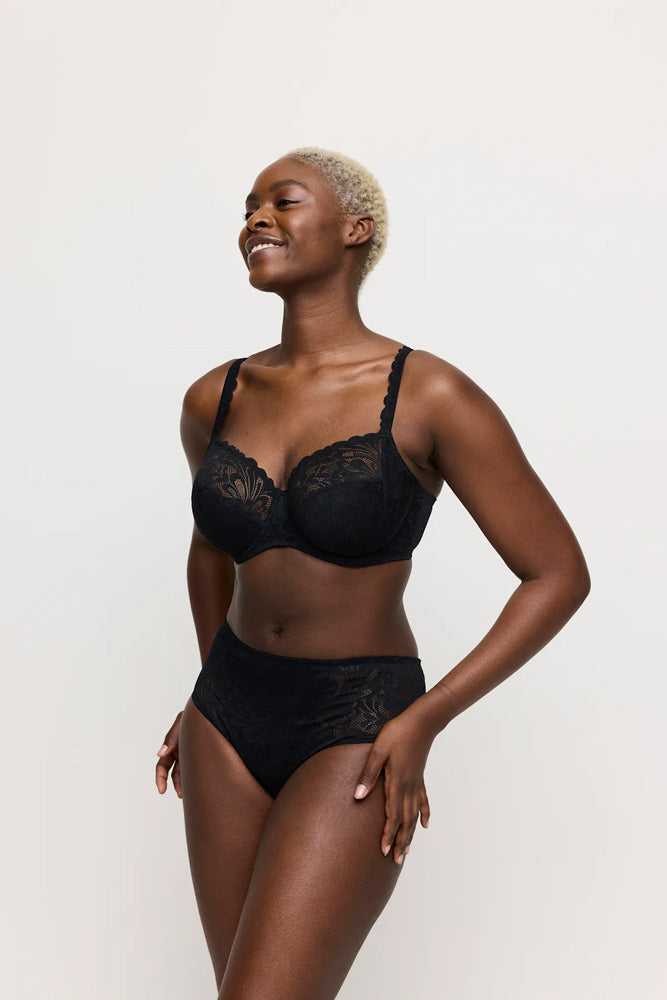 Model wearing Twist 'Rupi' Black Full Brief, by PrimaDonna.