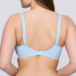 Model wearing 'Deauville' Milky Blue Full Cup Bra, by PrimaDonna (back view).