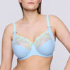 Model wearing 'Deauville' Milky Blue Full Cup Bra, by PrimaDonna (front view).