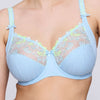 Model wearing 'Deauville' Milky Blue Full Cup Bra, by PrimaDonna (front view close-up).