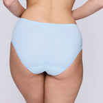 Model wearing 'Deauville' Milky Blue Full Brief, by PrimaDonna (back view).