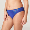 Close-up of model wearing 'Orlando' Full Brief in Crazy Blue by PrimaDonna (side view).