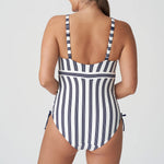 PrimaDonna 'Leros' Plunge Underwired Swimsuit in Natural (Navy & White)