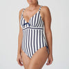 PrimaDonna 'Leros' Plunge Underwired Swimsuit in Natural (Navy & White)