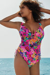 Model wearing 'Najac' Plunge Swimsuit (Multicolour), by PrimaDonna.