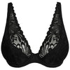 'Rupi' Black Half Padded Plunge Bra, by PrimaDonna Twist (front view).