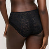 Model wearing Twist 'Rupi' Black Full Brief, by PrimaDonna (back view, close up).