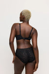Model wearing Twist 'Rupi' Black Full Brief, by PrimaDonna (back view).