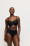 Model wearing Twist 'Rupi' Black Full Brief, by PrimaDonna (front view).