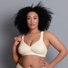 Model wearing Rosa Faia 'Twin' Ivory Wire-Free Full Cup Soft Bra.