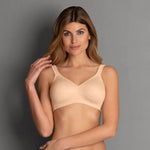 Model wearing Rosa Faia 'Twin' Wire-Free Full Cup Soft Bra in Desert (Sand).