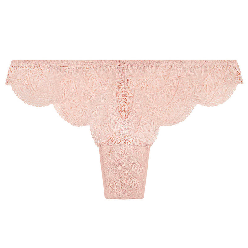'Karma' Pale Pink Tanga, by Simone Pérèle (pack shot, front view).