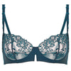 'Saga' Teal Half Cup Bra, by Simone Pérèle (pack shot, front view).