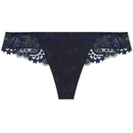 'Wish' Midnight Blue Tanga, by Simone Pérèle (pack shot, front view).