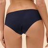 Model wearing 'Wish' Midnight Blue Brief, by Simone Pérèle  (back view, close up).