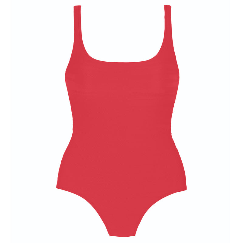 Belice collection 'Nora' Coral Scoop-Neck Padded Swimsuit, by Tessy (pack shot, front view).