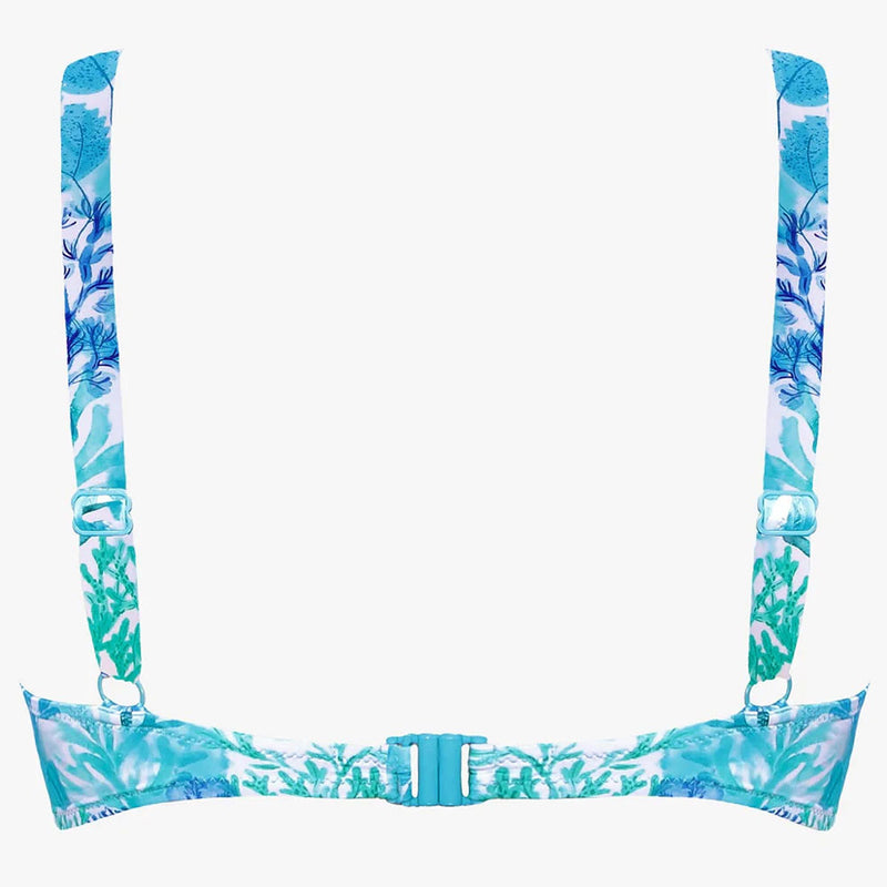 Coral collection 'Arlet' Bikini Top in Blue, by Tessy (pack shot, back).