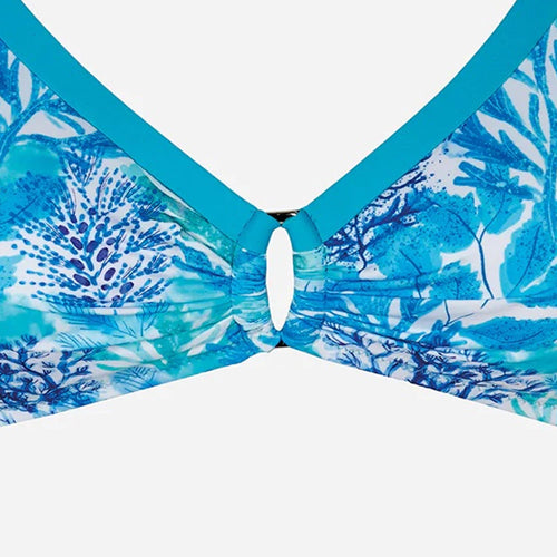 Coral collection 'Arlet' Bikini in Blue, by Tessy (pack shot, front) detail.