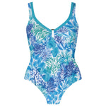 Tessy Coral collection 'Coral' V Neck Swimsuit in Blue