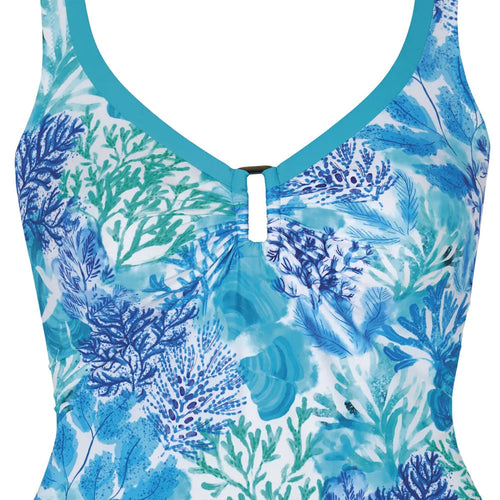 Tessy Coral collection 'Coral' V Neck Swimsuit in Blue