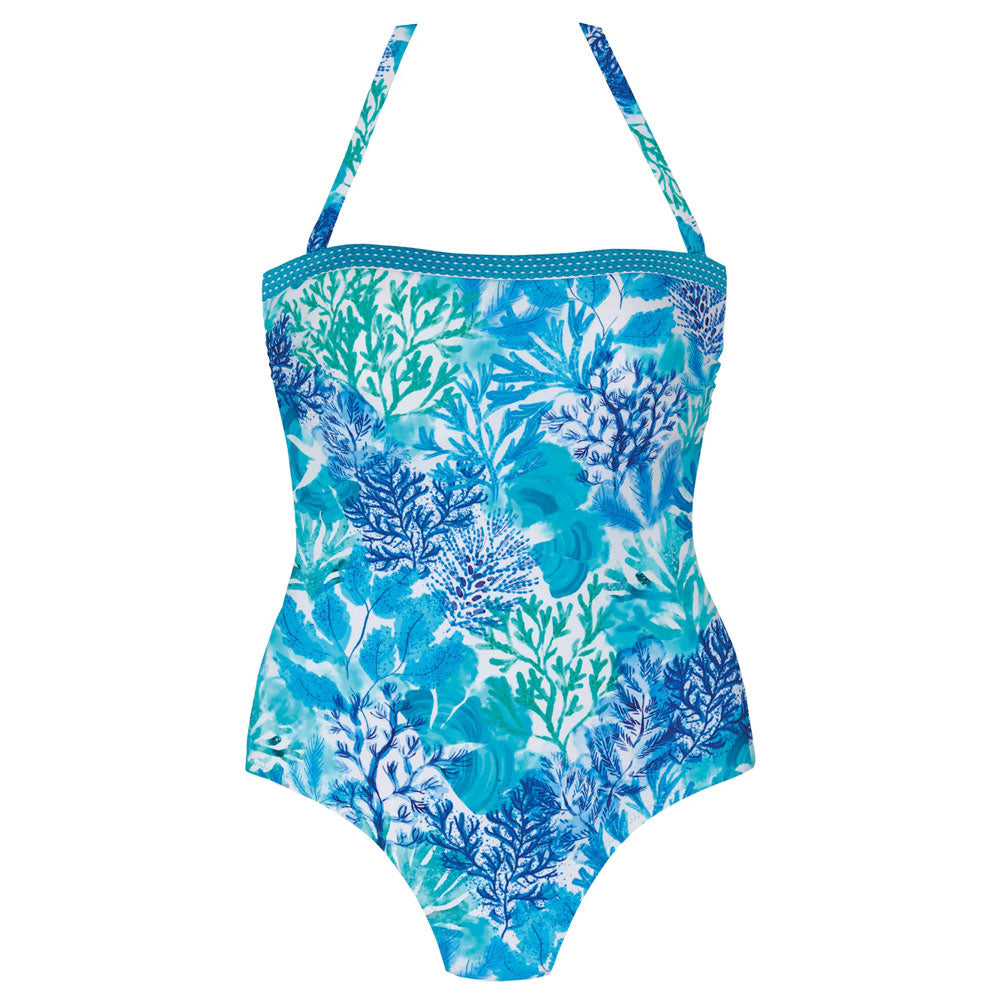 Tessy Coral collection 'Ocean' Bandeau Swimsuit in Blue Swimsuit Tessy   
