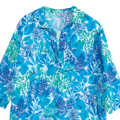 Tessy Coral collection 'Bryce' Complié/Beach Shirt in Blue Complié Tessy   