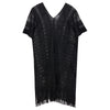 Guayana collection 'Neli' Black Kaftan, by Tessy (pack shot, front view).