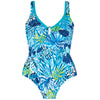 Tessy Haiti collection 'Marabu' Blue and Green Swimsuit (pack shot, front).