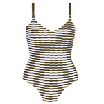 Tessy Saona Collection 'Layan' Khaki Brown Underwired Swimsuit (pack shot, front).