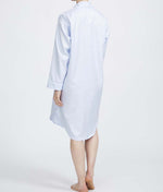 British Boxers Two-Fold Herringbone (Pearl Blue) Nightshirt - Sandra Dee - Product Shot - Rear