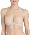 L'Aventure 'Tom' (Caffé Latte) Padded Plunge Bra - Sandra Dee - Model Shot - Front