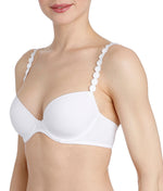 L'Aventure 'Tom' (White) Padded Plunge Bra - Sandra Dee - Model Shot - Side