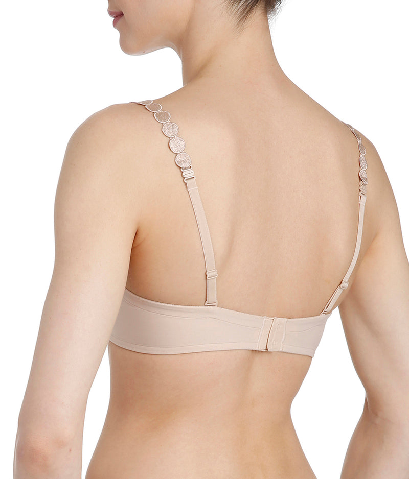 L'Aventure 'Tom' (Caffé Latte) Push-Up Plunge Bra - Sandra Dee - Model Shot - Rear
