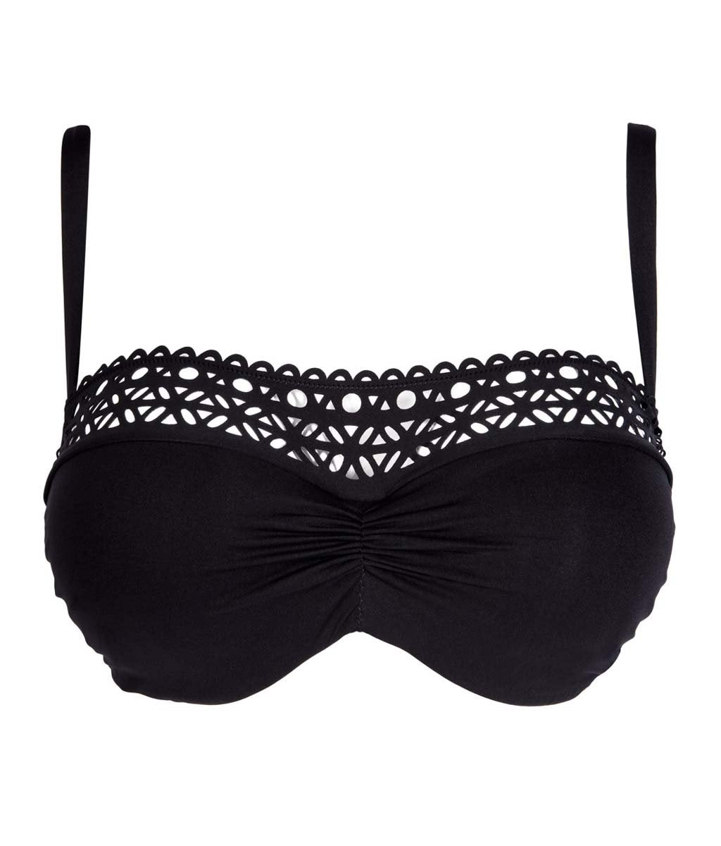 Lise Charmel 'Ajourage Couture' (Black) Underwired Bandeau Bikini Bra - Sandra Dee - Product Shot - Front