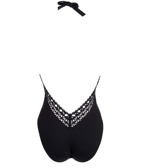 Lise Charmel 'Ajourage Couture' (Black) Halterneck Swimsuit - Sandra Dee - Product Shot - Rear