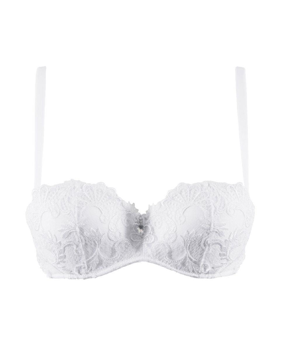 Lise Charmel 'Dressing Floral' (White) Strapless Bra - Sandra Dee - Product Shot - Front