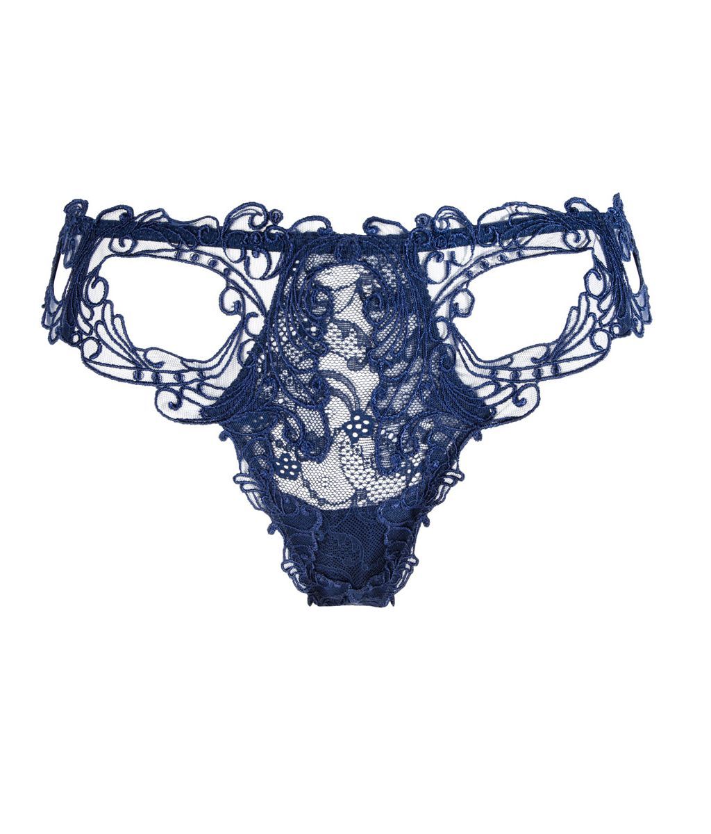 Lise Charmel 'Soir de Venise' (Bleu Venise) Luxury Thong - Sandra Dee - Product Shot - Front